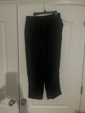 Skies Are Blue Black Satin Jogger Pants